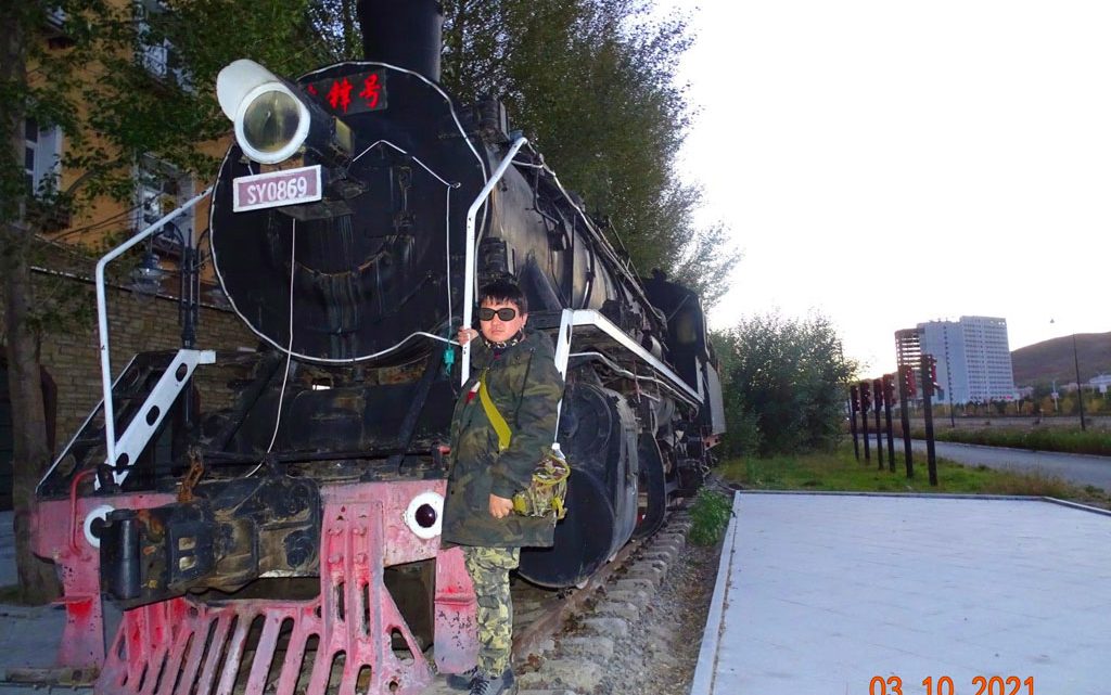 路遇远去的蒸汽机车